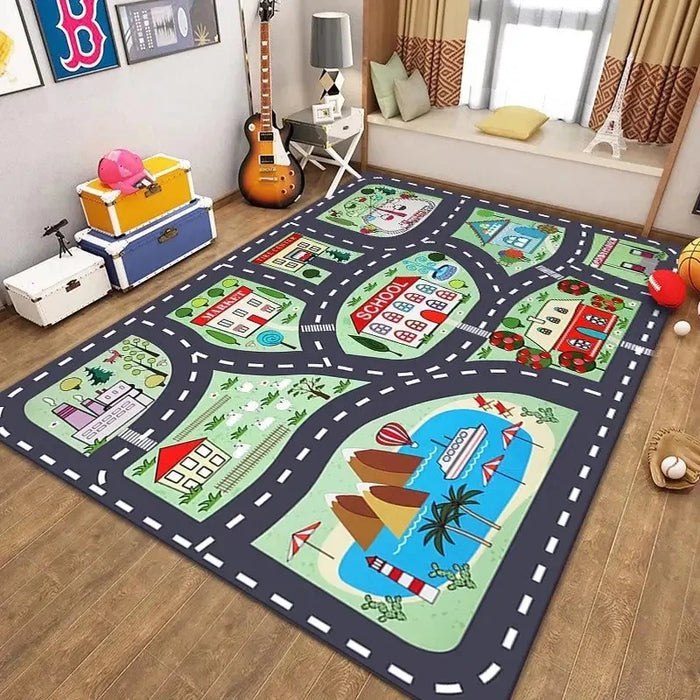 Children's Non-Slip Crawling Carpet for Living Room and Bedroom Decor - Soft Flannel Area Rug