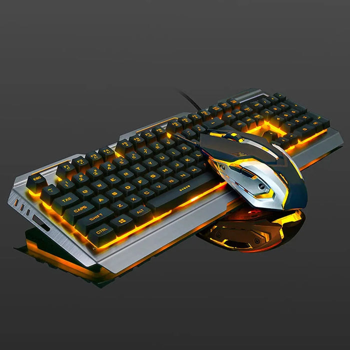 Mechanical Keyboard Gaming Keyboard Wired Game Mouse USB Gamer Keyboard RGB Light Backlit for Computer PC Laptop and Mouse Set