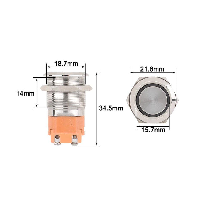 15A Hevay Duty Metal Push Button Switches With LED Ring Annular 19mm - Lacatang Shop