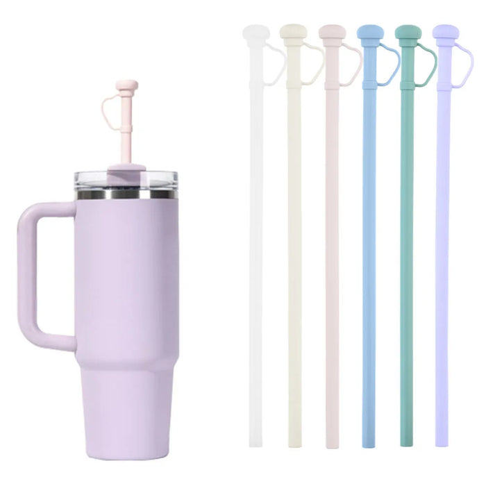 Eco-Friendly Silicone Straw with Dust Cap for Tumblers