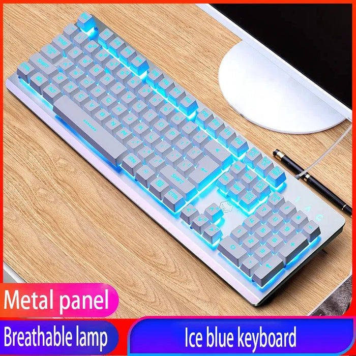 GX2 Wired Combination 104 Keys Mechanical Feel Keyboard and Mouse Replaceable Waterproof RGB Backlight Keyboard And Mouse Cover,