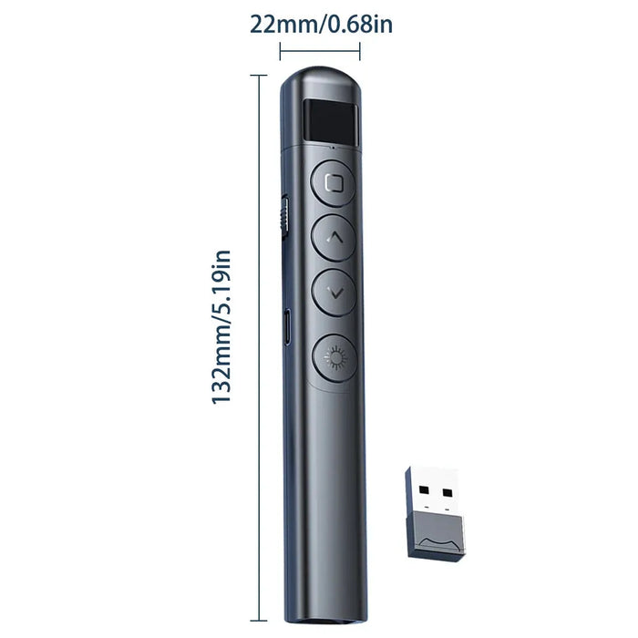 Wireless Presenter Red Laser Page Turning Pen 2.4G Volume Remote Control PPT Presentation USB PowerPoint Pointer Mouse