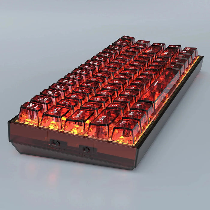 68 Keys Hot Swappable Transparent Gaming Keyboard RGB Backlit Outemu Gateron Cherry Axis Red Switch Wireless Mechanical Keyboard