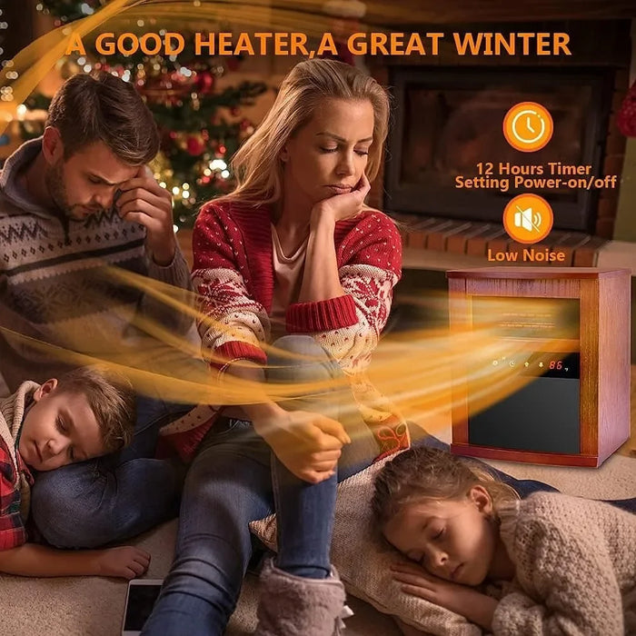 Air Selection Electric Space Heater, 1500W Infrared Heater, with 3 Heating Modes, Thermostat, Remote Control, and 12 Hour Timer Air Selection 1500W Infrared Space Heater: 3 Modes, Remote Timer  Lacatang Shop Lacatang Shop 