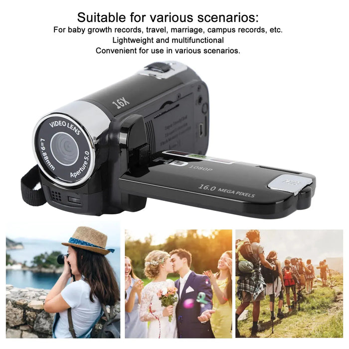 4K 48MP DV Camera 2.7in TFT Rotatable Screen 16x Digital Zoom Video Camera with USB Cable