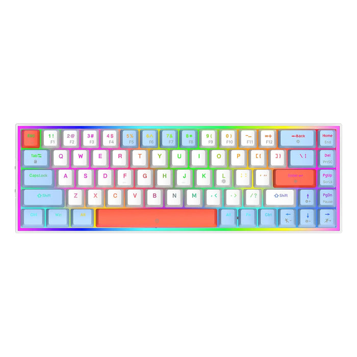 68 Keys Hot Swappable Transparent Gaming Keyboard RGB Backlit Outemu Gateron Cherry Axis Red Switch Wireless Mechanical Keyboard