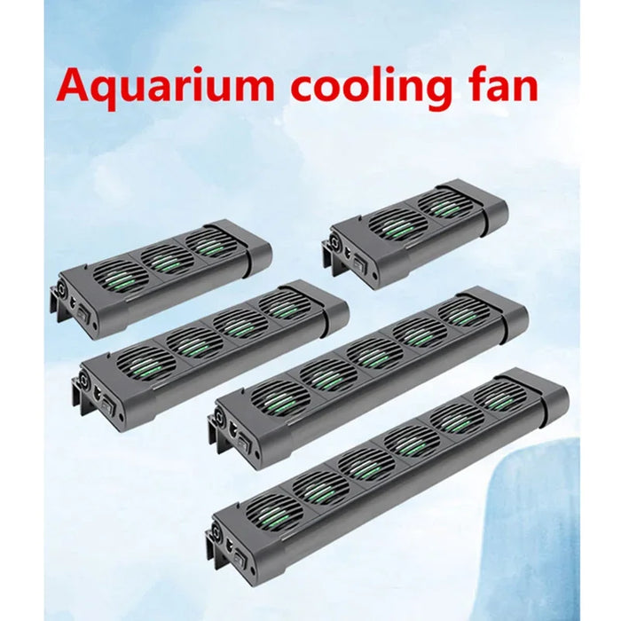 Aquarium Cooling Fan System for Fish Tanks - Adjustable Water Temperature Controller with 2/3/4/5 Fan Options for Marine and Pond Use