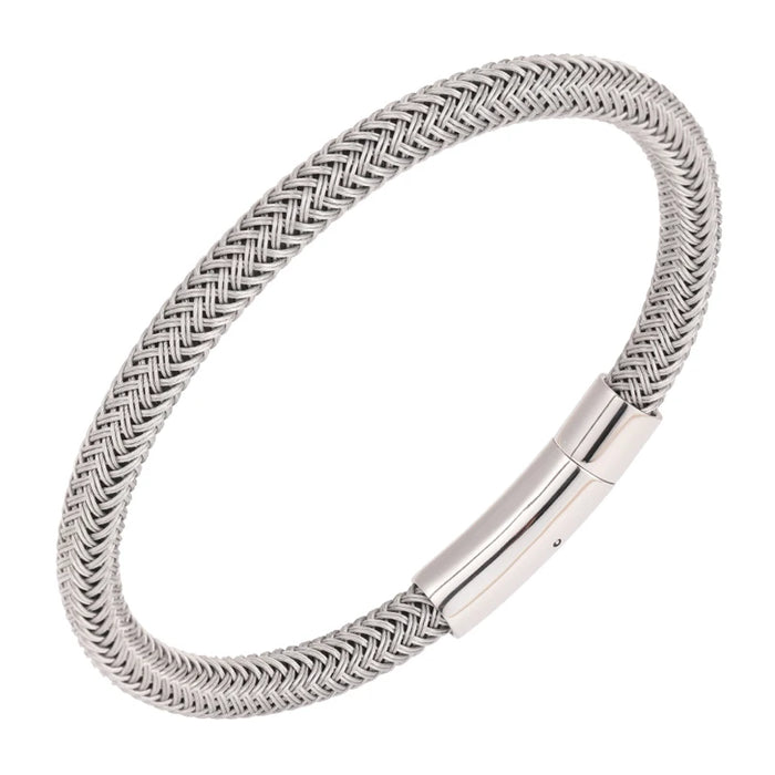 Chic White and Black Titanium Steel Rope Bracelet for Couples - Wholesale Gift with Free Shipping