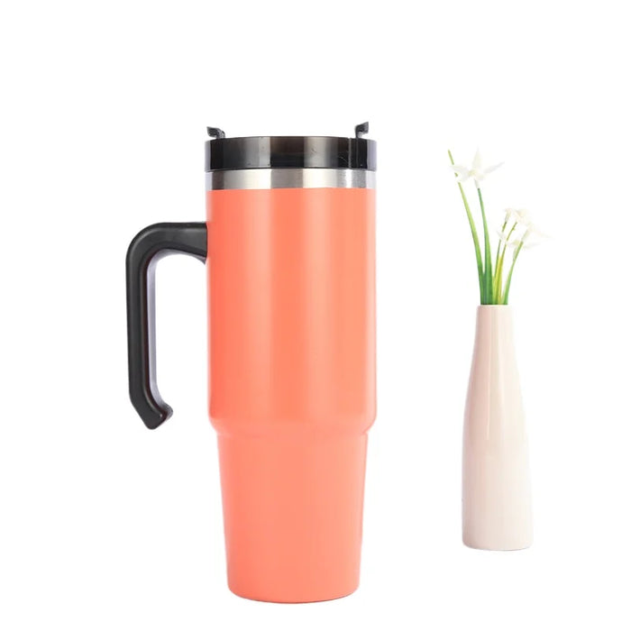 30/oz Stainless Steel Vacuum Insulated Tumbler with Lid Thermal Coffee Car Cup Travel Mug Medium capacitywith Handle Straw Mug