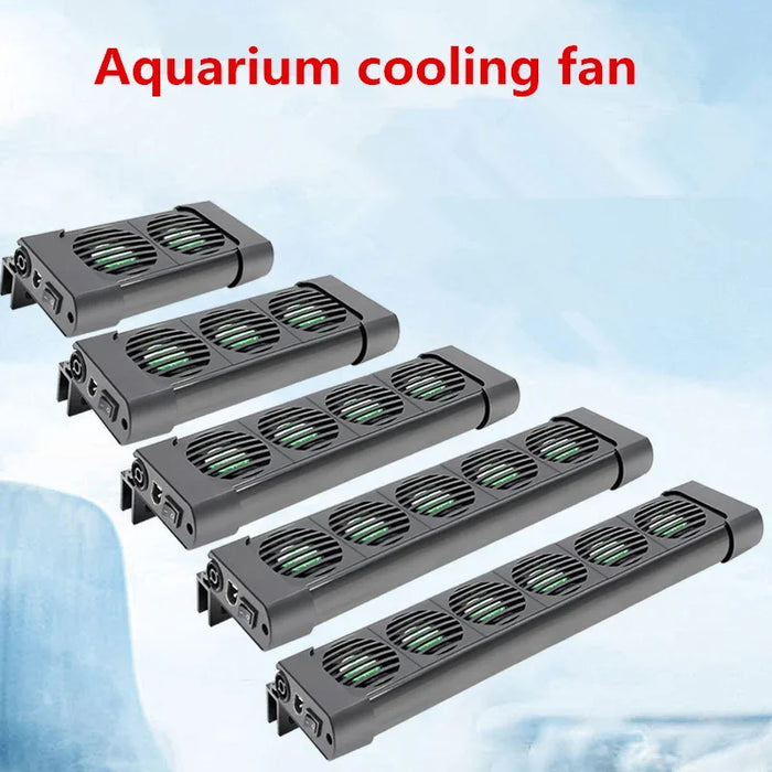 Aquarium Cooling Fan System for Fish Tanks - Adjustable Temperature Control with 2/3/4/5 Fan Options for Marine and Pond Use