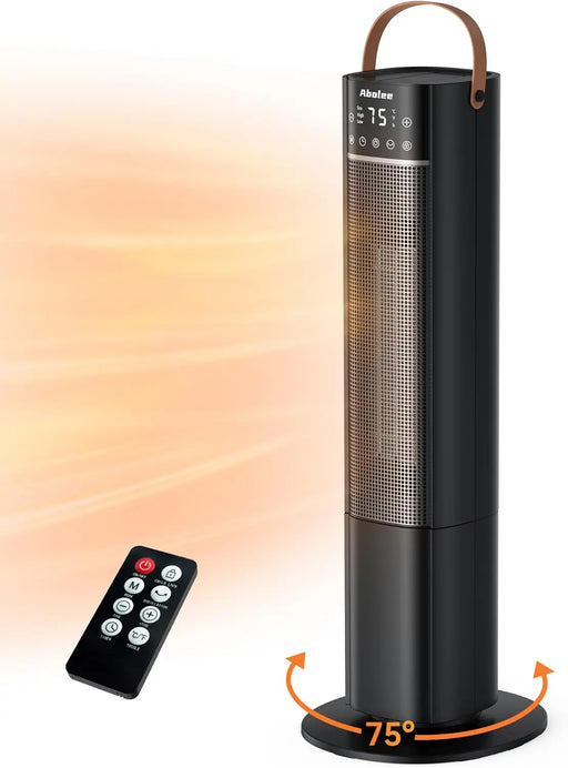 Space Heaters Indoor Use, 26" 12ft/s Electric Heater with Remote, 1500W Electric Heaters with 75°Oscillation, 1-12H Timer 1500W Space Heater with Remote - 75° Oscillation & Timer  Lacatang Shop Lacatang Shop 