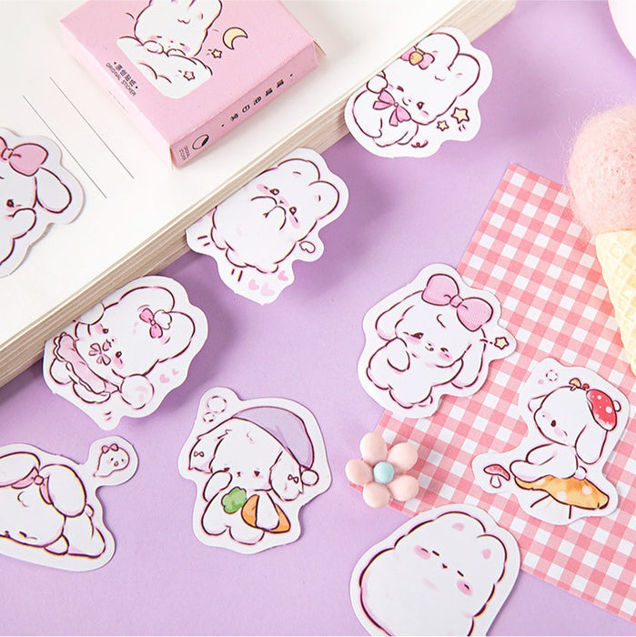 45 Pcs Cute Rabbit Kawaii Stickers for Daily Decoration and Scrapbooking in Korean Diary