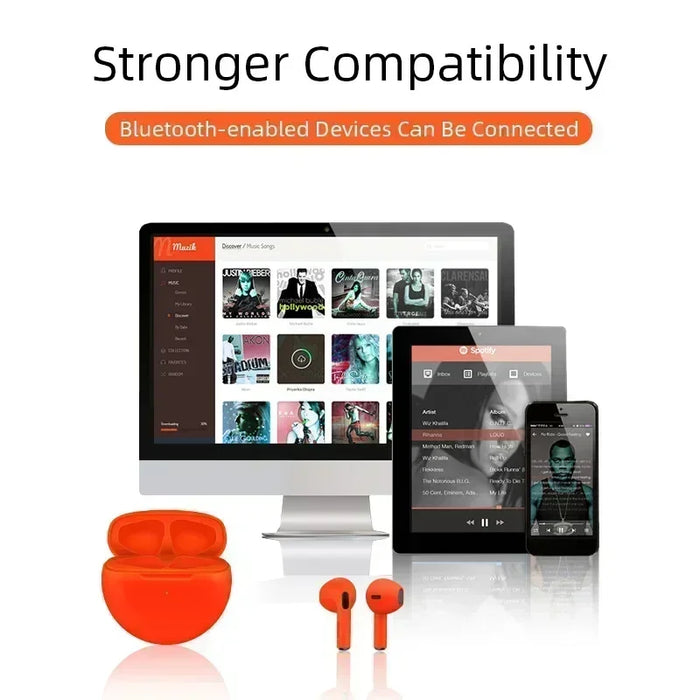 LS Original Pro 6 TWS Bluetooth Stereo Earphones - Mini In-Ear Headset for Xiaomi & Android Devices