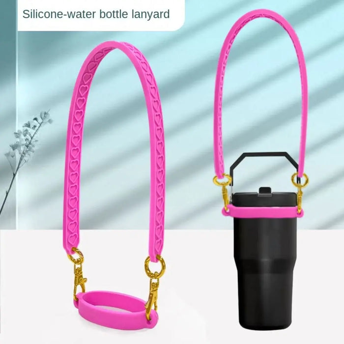 Silicone Water Bottle Handle Cup Lanyard Water Bottle Sling Holder with Strap Fits 8-40oz Bottles Cup Accessories