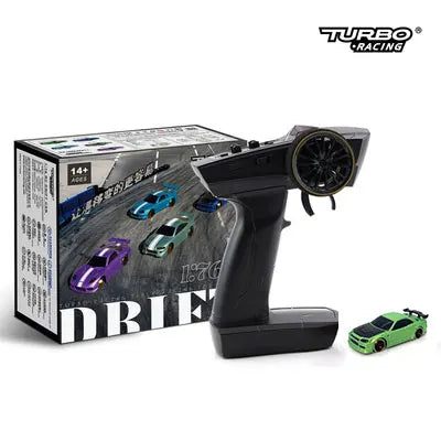 1/76 RC Mini Drift Car TURBO RACING Rear Wheel Drive Racing Built in Metal Weights for Boys Gift RTR Mode 1/76 RC Mini Drift Car TURBO RACING Rear Wheel Drive Racing Built in   Lacatang Shop Lacatang Shop 