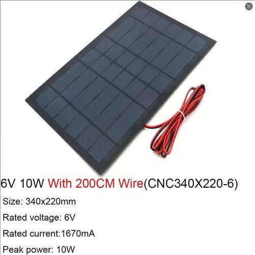 6V Solar Panel With 30 100 200CM Wire Mini Solar System DIY For - Lacatang Shop