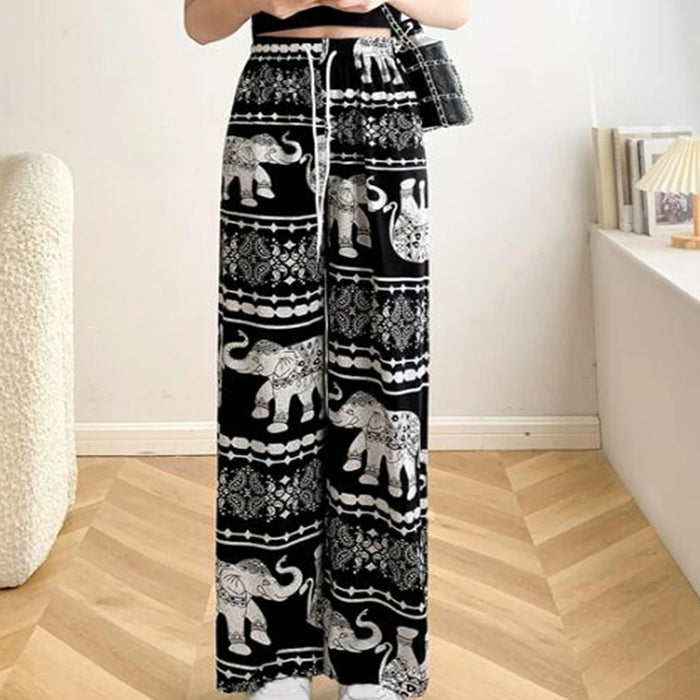 Harem Pants Women High Waist Outfits Hippy Boho Trousers for Women Wide Leg Hippie Pants for Female Women Ladies Summer