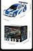 The 1/43 RC Car Mini Racing Cars by Lacatang Shop features a blue and white race car with a rear spoiler. This 2.4G radio control drift car, suitable for ages 14+, measures at 4.3 inches in length, 1.7 inches in width, and 1.3 inches in height, while the packaging box dimensions are 7.3 inches long, 6.5 inches wide, and 4.1 inches high - perfect as a mini gift for boys who love high-speed motor vehicle models and off-road adventures.
