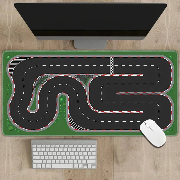 300x600mm Non-Slip Rubber Mouse Pad - Versatile Desk Mat with RC Racing Track Design, 2mm Thick - Lacatang Shop