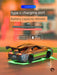 A Turbo Racing 1:76 Miniature Full-Scale C71c72c73c74 Remote Control Electric Drift Sports Car Toy from Lacatang Shop, designed with a rear spoiler, sits on a neon-lit surface. The image showcases its Type-C charging port, 40mAh battery capacity, and up to 30 minutes of battery life. Text boxes provide these details alongside graphics like an outlined clock and battery icons. Experience the thrill of TURBO RACING!