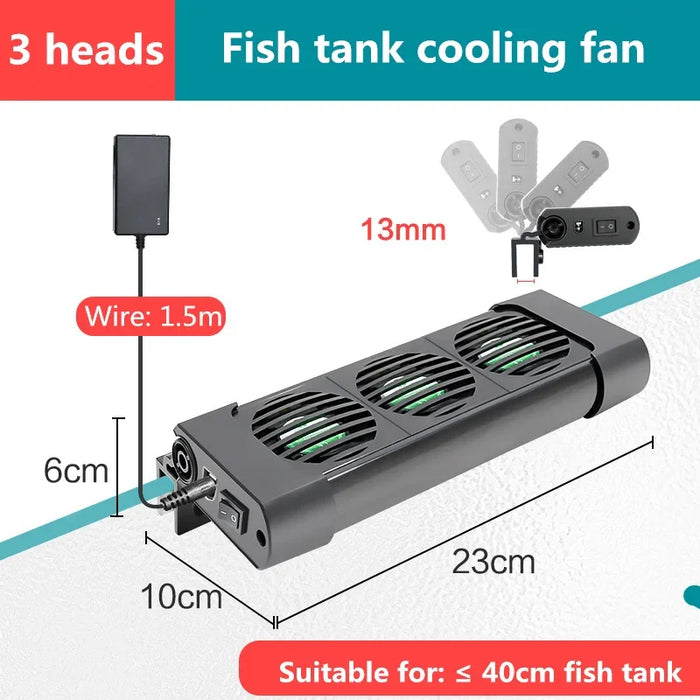 Aquarium Cooling Fan System for Fish Tank - Temperature Control Chiller with Up to 5 Fans for Marine Ponds