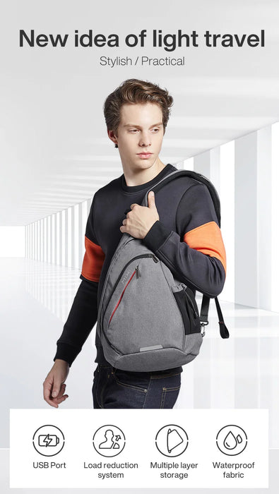 Mixi Men One Shoulder Backpack Women Sling Bag Crossbody USB Boys Cycling Sports Travel Versatile Fashion Bag Student School Mixi One Shoulder Sling Backpack: Crossbody, USB, Versatile Travel Bag  Lacatang Shop Lacatang Shop 