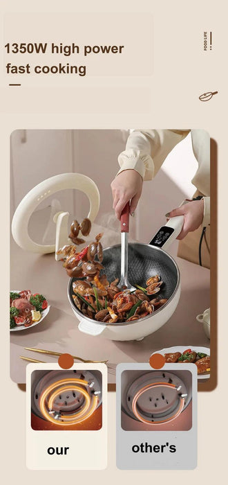 4.5L Smart Electric Wok Multi-function Electric Pot Reservation Steamer Non-stick Fry Pan Large Capacity Electric Hot Pot 220V - Lacatang Shop