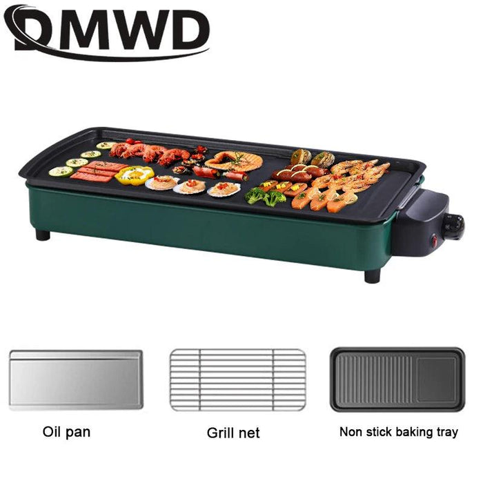 DMWD 1200W Home Electric Grill Indoor Smokeless Food Barbecue Grill - Lacatang Shop