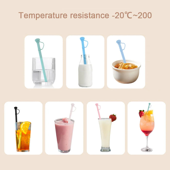 Eco-Friendly Silicone Straw with Dust Cap for Tumblers