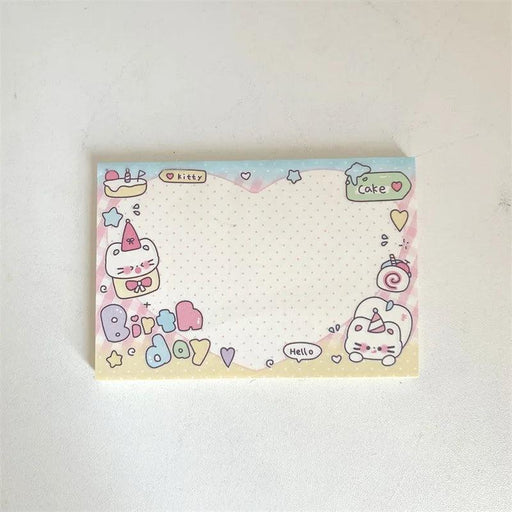 Ins Cute Cat Memo Pad Korean Scrapbooking DIY Kawaii Stationery Non Sticky Notes School Diary Message Memo Paper - Lacatang Shop