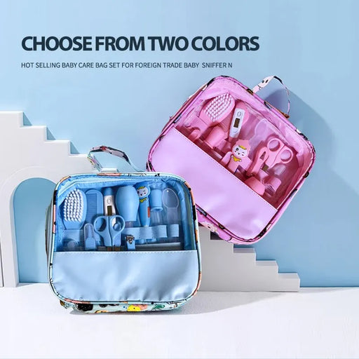 12-Piece Baby Care Kit for Hair, Nail, and Health Essentials with Grooming Tools, Thermometer, Scissors, and Clipper