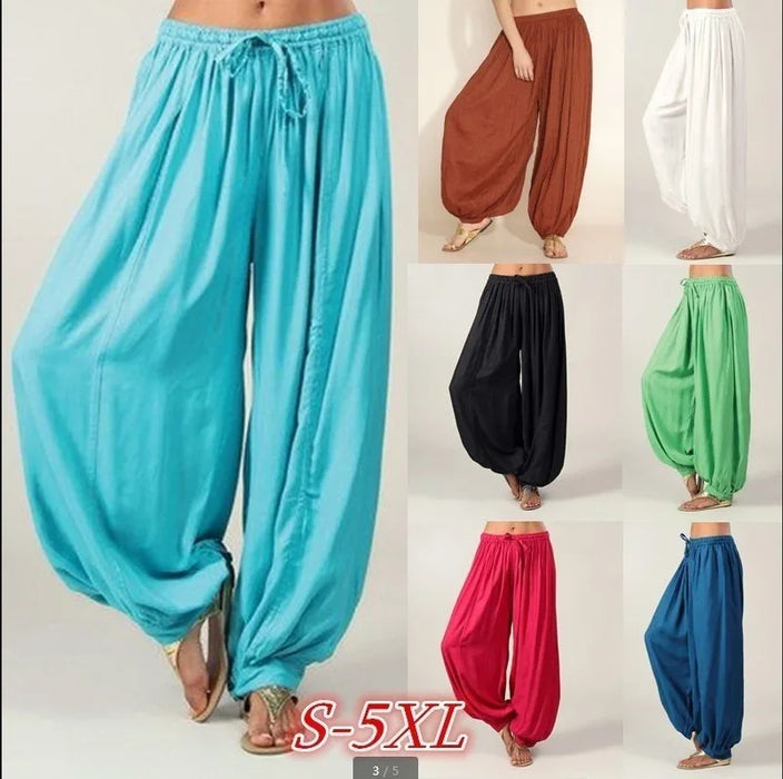 New 2025 Women's Casual Harem Pants Solid Sports Baggy Hippie Workout Loose Trousers Sweatpants Solid Loose Trousers Female 5XL