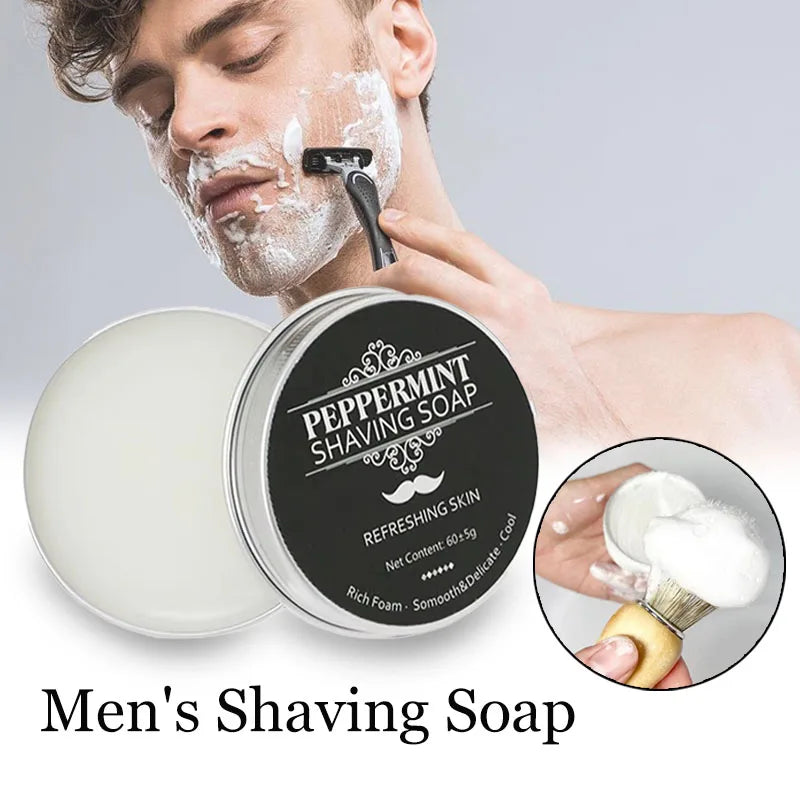 Handmade Smooth Texture Ear Shaving Soap Bar - Organic Foam Shaving Cream for Men to Maintain Freshness and Cleanliness