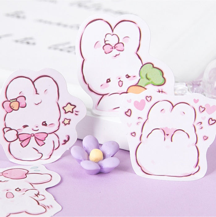 45-Piece Cute Rabbit Kawaii Sticker Set for Planners and Scrapbooking - Adorable Daily Decorations