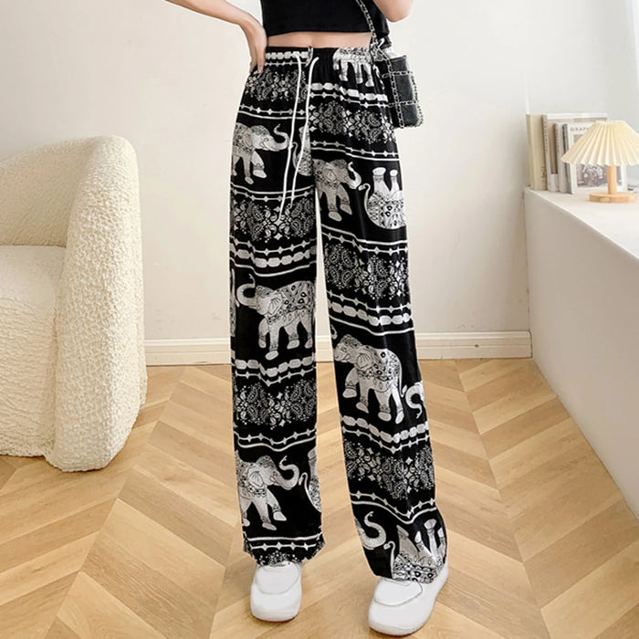 Harem Pants Women High Waist Outfits Hippy Boho Trousers for Women Wide Leg Hippie Pants for Female Women Ladies Summer