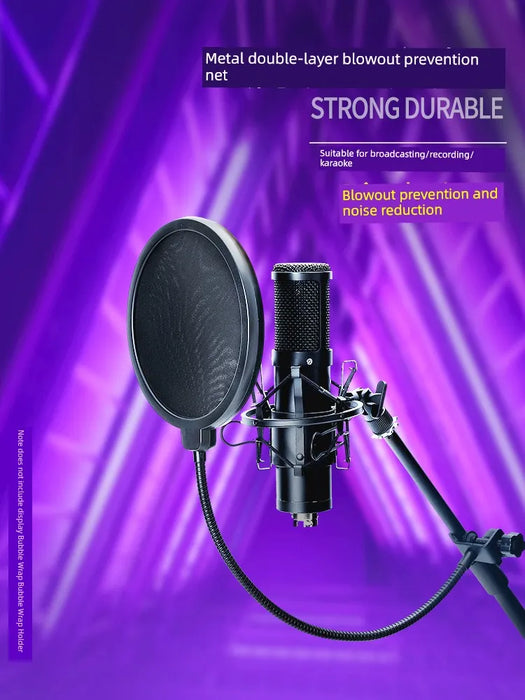 Oute Sound Anchor Microphone Anti-Spray Net Special for Recording Studio Condenser Microphone Karaoke Metal Spray-Proof Microphone Cover