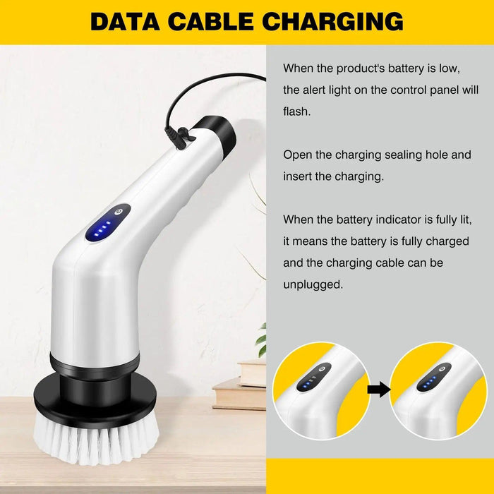 DayPlus Cordless Electric Brush Multi-functional Automatic Hand-held Electric Cleaning Brush Bathroom Toilet Floor Toilet 3 Head - Lacatang Shop