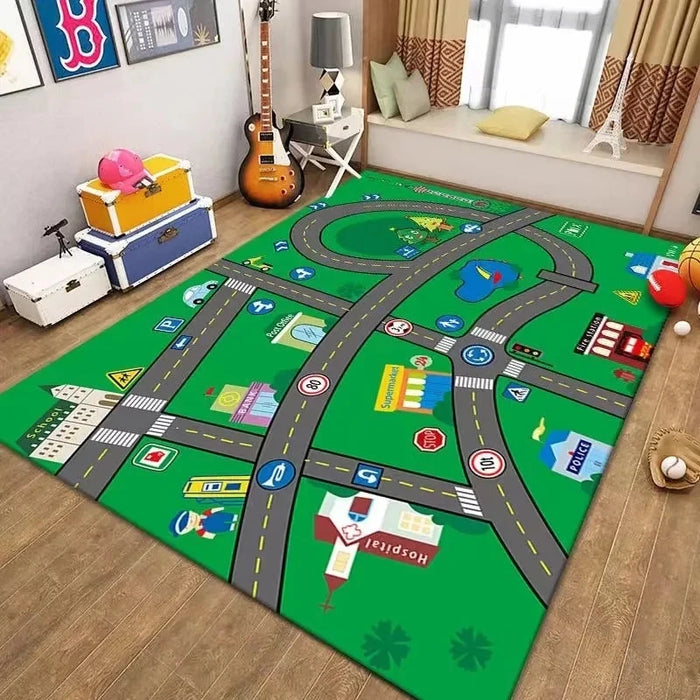 Children's Non-Slip Crawling Carpet for Living Room and Bedroom Decor - Soft Flannel Area Rug