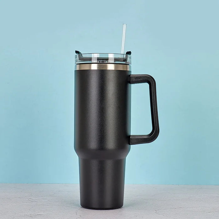 40oz Stainless Steel Insulated Hot Travel Mugs Water Bottle Thermal Vacuum Coffee Car Cup Cold Flask with Handle Straw