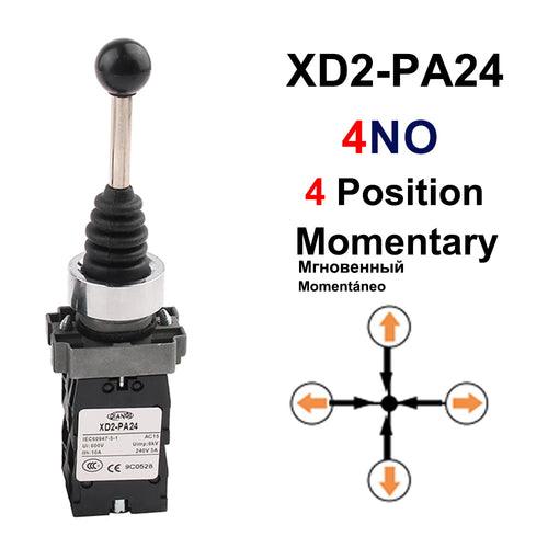 1pc XD2-PA14/PA22/PA12/PA24 Metal Plastic 2NO 2/4Positions 4NO Cross - Lacatang Shop