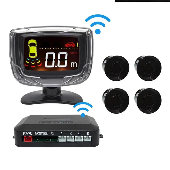 Wireless Car Parking Sensor Set LCD Display 4 Radar Probe 65dB Buzzer Alarm Backup Reversing Parktronic Monitor Detector System