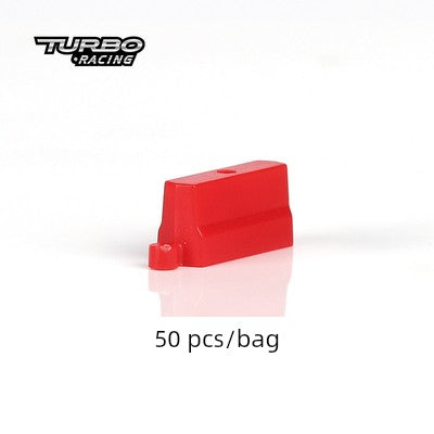 A small red plastic object on a white background with the "Lacatang Shop" logo in the top left corner. Text below reads "Turbo Remote Control Drift Car Track for All Ages," promising an exhilarating experience reminiscent of a racing track.