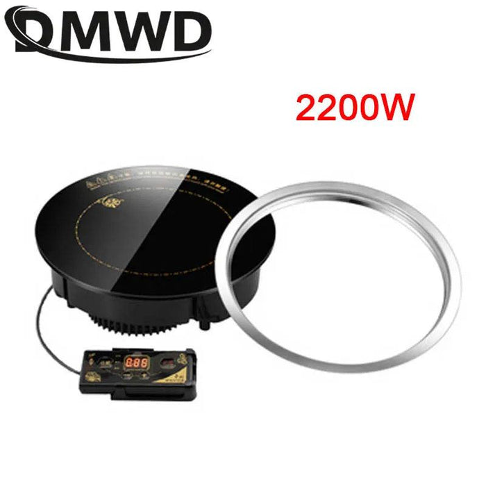 DMWD 2200W Round Electric Magnetic Induction Cooker Wire Control Black - Lacatang Shop