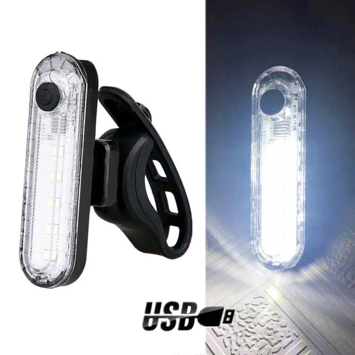 USB Rechargeable LED Red Bicycle Tail Light - Bright Rear Bike Safety Light for Night Riding