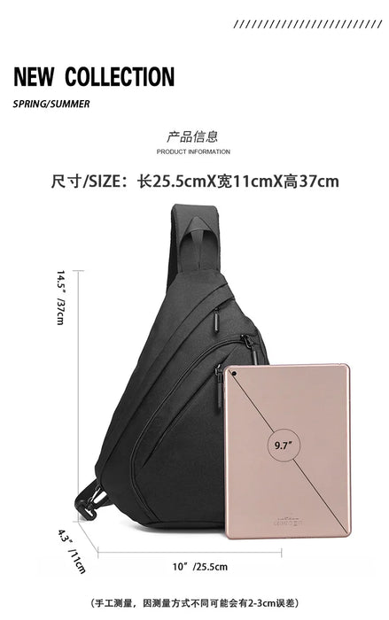 New Men's Waterproof Chest Bag, Young People's Crossbody Bag, Large Capacity Multifunctional Sports and Leisure Travel Bag New Men's Waterproof Chest Bag, Young People's Crossbody Bag, Large   Lacatang Shop Lacatang Shop 