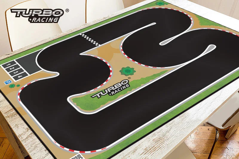 Portable Turbo Racing Rubber Track Mat for 1:76 RC Cars - Multiple Sizes Available