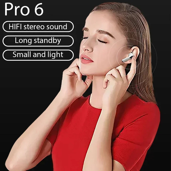 LS Pro 6 TWS Wireless Bluetooth Earbuds - Mini Stereo Sport Headset for Xiaomi and Android Devices