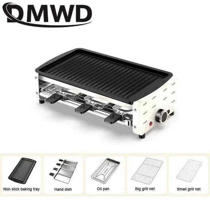 DMWD Smokeless Electric Barbecue Raclette Pan BBQ Teppanyaki Grill - Lacatang Shop