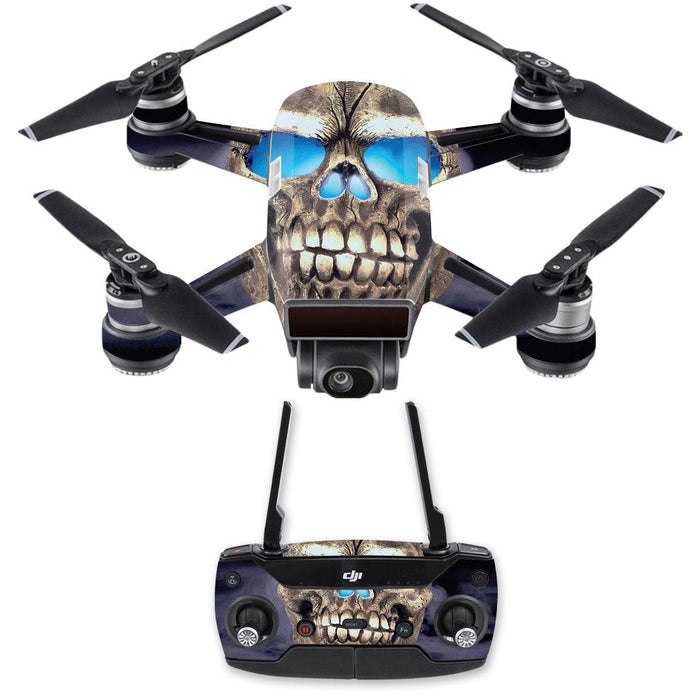 MightySkins DJSPCMB-Psycho Skull Skin Decal for DJI Spark Mini Drone C - Lacatang Shop