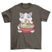 Cat animal eating ramen t-shirt - Lacatang Shop